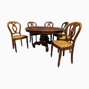 Napoleon III Table and Chairs, Set of 7