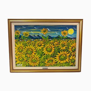 Renzo Capecci, Field with Sunflowers, Painting