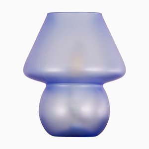 Lampe de Bureau Champignon en Verre de Murano Bleu, Italie