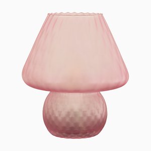 Lámpara de mesa hongo de cristal de Murano rosa, Italia