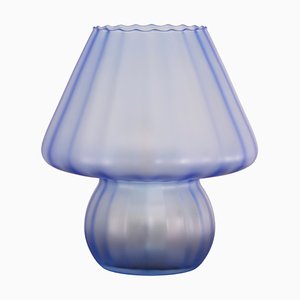 Mushroom Tischlampe aus blauem Muranoglas, Italien