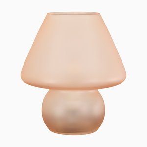 Lampe de Bureau Champignon Rose en Verre de Murano, Italie