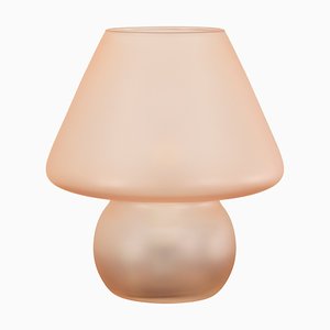 Mushroom Tischlampe aus rosa Muranoglas, Italien