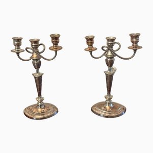 Antique Victorian Sheffield Plated Candelabras, 1880, Set of 2