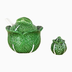 Salière Cabbage Vintage en Céramique de Bordallo Pinheiro, Portugal, 1960s