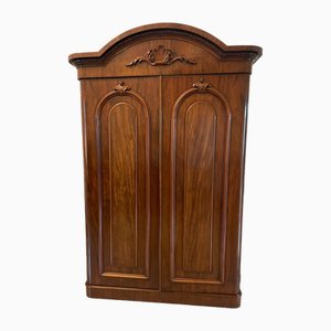 Antique Victorian Figured Mahogany Wardrobe, 1860