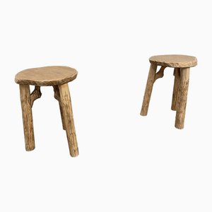 Tabourets Vintage en Bois, 1960s, Set de 6