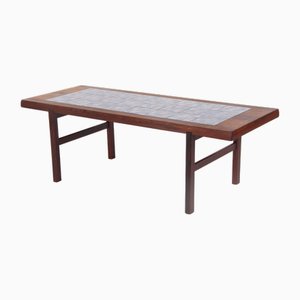 Danish Coffee Table in Rosewood with Blue Tiles from Arrebo Møbelfabrik, 1960s