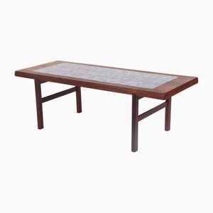 Table Basse en Palissandre avec Carrelage Bleu de Arrebo Møbelfabrik, Danemark, 1960s