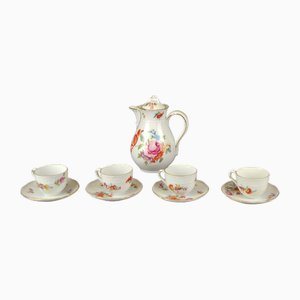 Service à Café à Moka Meissen, 20ème Siècle, Set de 5