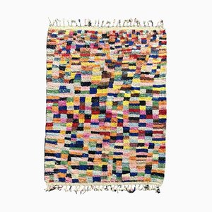 Moroccan Modern Colorful Checkered Handwoven Berber Area Wool Rug