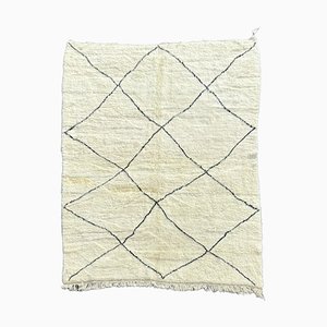 Tapis en Laine Blanc Traditionnel Marocain Moderne