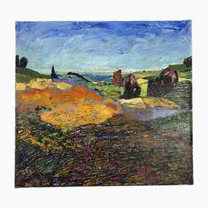 Josef Brandl, Paisaje toscano, años 50, óleo sobre lienzo