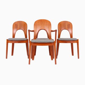 Sillas de comedor modelo Morten de teca de Niels Kofoed para Kofoed Møbelfabrik, Dinamarca, años 60. Juego de 4