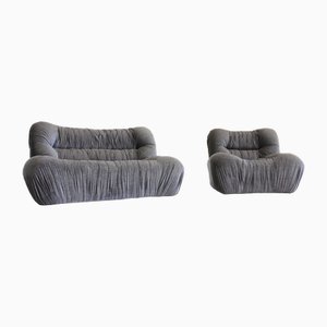 Italienisches Vintage Sofa & Sessel, 1970er, 2er Set