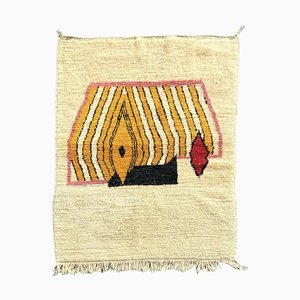 Tappeto Boujad berbero tradizionale moderno astratto in lana, anni '80