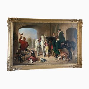 After Sir Edwin Henry Landseer, Return from Hawking, 1860, Oil on Canvas, Framed