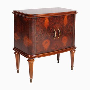 Comodino Art Déco in radica di noce di Paolo Buffa per Permanente Mobili Cantù, anni '40