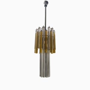 Murano Glass Trilobi Chandelier by Venini, 1980s