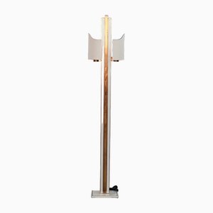Lamp with Brass Profiles in the Style of Romeo Rega, 60s by Romeo Rega