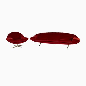 Capri Sofa and Lounge Chair by Johannes Andersen for Trensum Möbelfabrik, Set of 2