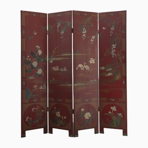 Vintage Red Lacquer Screen, 1950