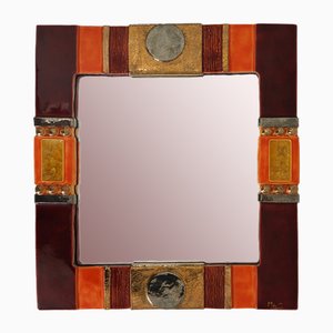 Miroir en Céramique par Marion de Crecy pour l'atelier Mithe Espelt