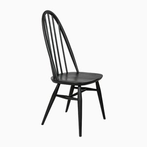 Chaise de Salle à Manger Quaker par Ercol Émaillé en Noir, 1960s