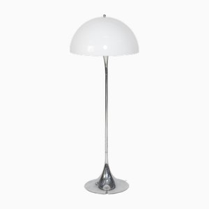 Silberne Vintage Panthella Stehlampe von Verner Panton für Louis Poulsen
