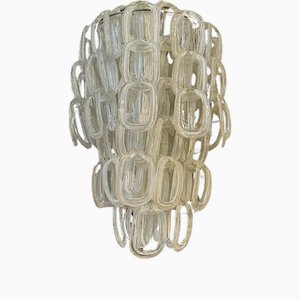 Modernist Jogali Chandelier in Murano Glass by Angelo Mangiarotti for Vistosi, 1970s