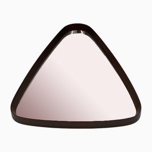 Mid-Century Teardrop Spiegel in Triangular in Teak, 1950s