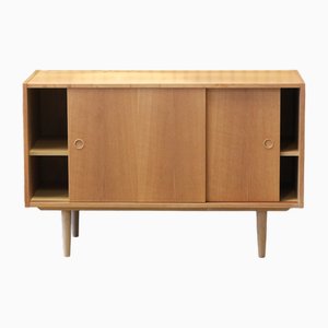 Danish Sideboard in Oak with Sliding Doors, 1960s