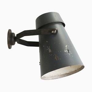 Vintage Industrial Grey Aluminium and Cast Iron Factory Sconce from Philips