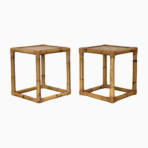 Bamboo Side Tables, 1970s, Set of 2