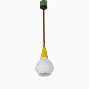 Italienische Mid-Century Deckenlampe aus Messing, 1950er