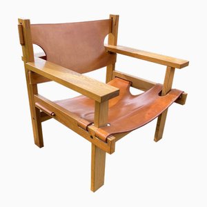 Fauteuil Sling Chief en Cuir de Gunnar Gudmundsson, Islande, 1960s