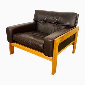 Fauteuil Mid-Century en Cuir Marron de Bramin, Danemark, 1960s