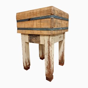 Butcher's Chopping Block Table in Beech, 1950s