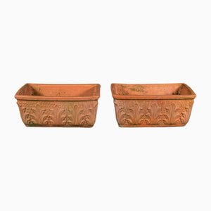 Vasi da fiori in terracotta, Italia, anni '70, set di 2