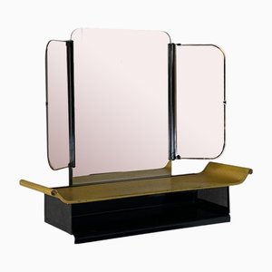 Specchio da toeletta Mid-Century modernista a tre ante nello stile di Mathieu Matégot, anni '50