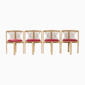 String Chairs par Niels J. Haugesen pour Tranekas, Danemark, 1980s, Set de 4