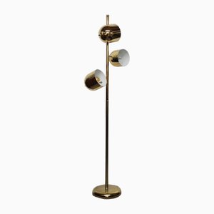Brass-Plated Adjustable 3-Spot Floor Lamp attributed to Underwriters Laboratories, 1980s