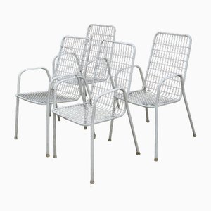 Chaises de Jardin Blanches attribuées à Emu, 1960s, Set de 4