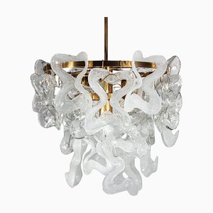 Vintage Interlocking Glass Panels Chandelier from Mazzega, 1960s