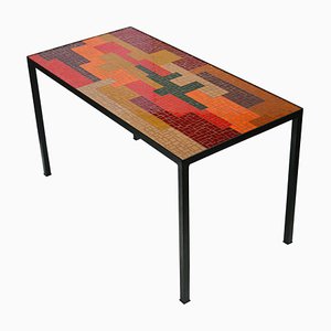 Table Basse en Mosaïque avec Motif Abstrait, 1960s