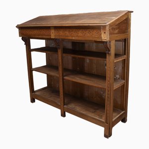 Art Nouveau Sideboard Bookcase with Flap-Openable Lectern, Italy