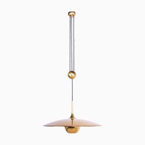 Adjustable Brass Pendant Lamp Onos 55 attributed to Florian Schulz, Germany, 1970s