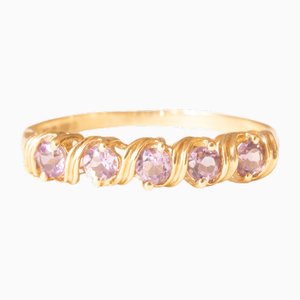 Vintage 9k Yellow Gold Band with Amethysts, 1980s