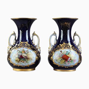 Mid 19th Century Valentine Porcelain Vases, Set of 2