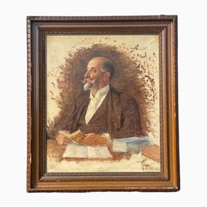 Portrait of Onorato Comini, Oil on Canvas, 1900, Framed